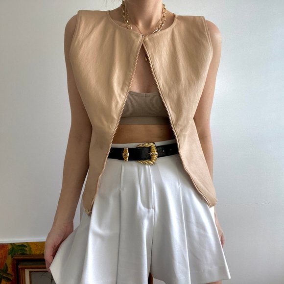 Vintage Blush Leather Redone Vest - Picture 3 of 9